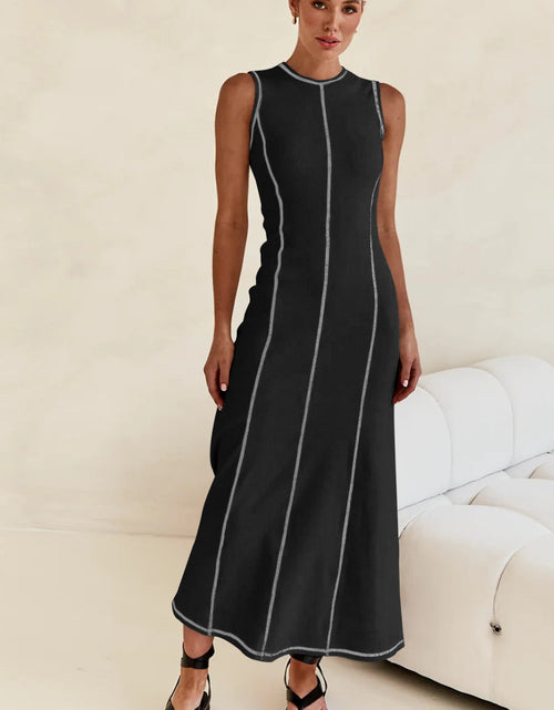 Load image into Gallery viewer, Contrast Stitching Maxi Tank Dress
