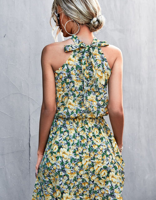 Load image into Gallery viewer, Floral Tied Sleeveless Mini Dress
