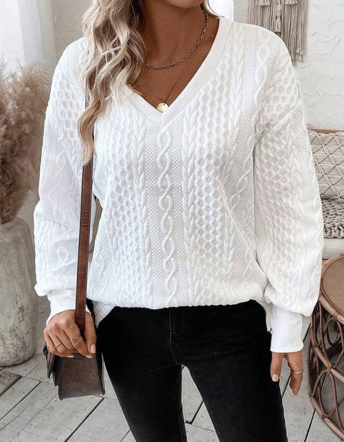 Load image into Gallery viewer, V-Neck Long Sleeve Sweatshirt
