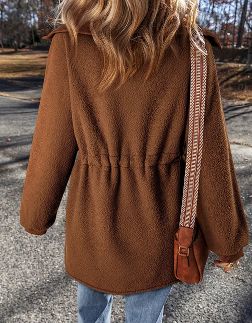 Load image into Gallery viewer, Drawstring Half Zip Long Sleeve Sweatshirt
