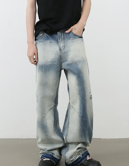 Load image into Gallery viewer, Men's Distressed Wide Leg Jeans
