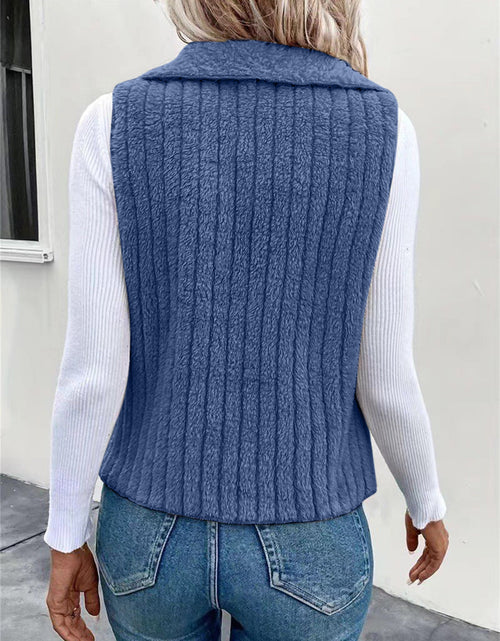 Load image into Gallery viewer, Open Front Fuzzy Vest Coat
