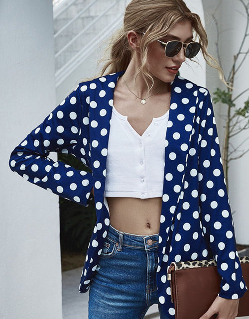 Load image into Gallery viewer, Polka Dot Long Sleeve Blazer
