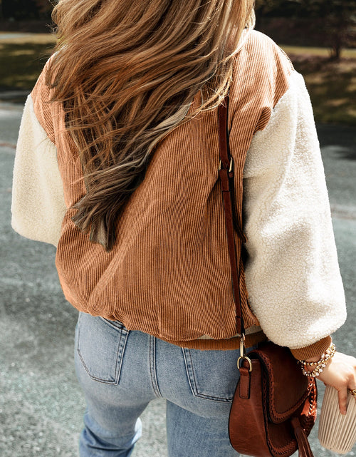 Load image into Gallery viewer, Contrast Baseball Collar Snap Down Long Sleeve Jacket
