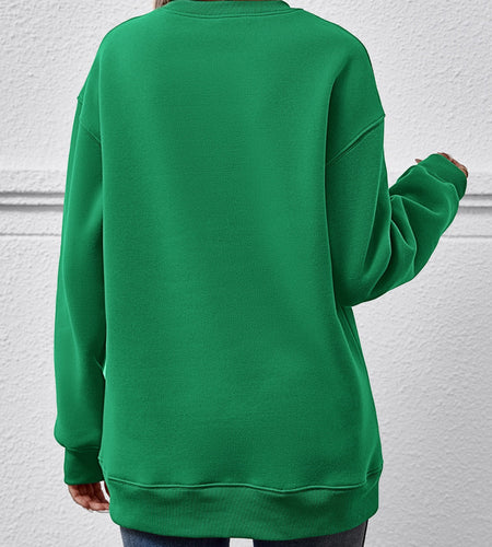 Letter Graphic Round Neck Sweatshirt