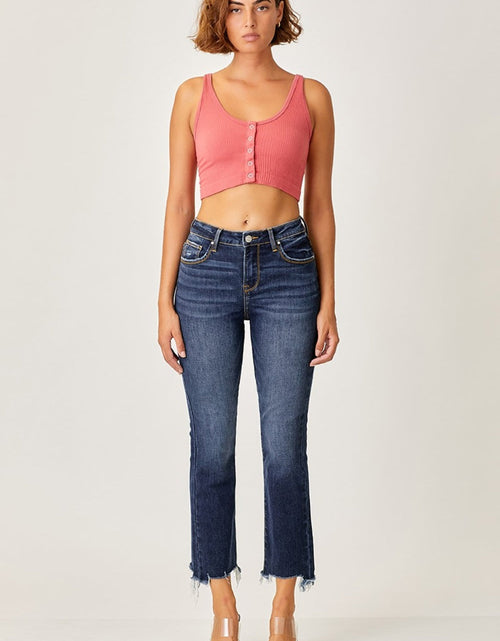 Load image into Gallery viewer, Risen Full Size Frayed Hem Cropped Straight Jeans
