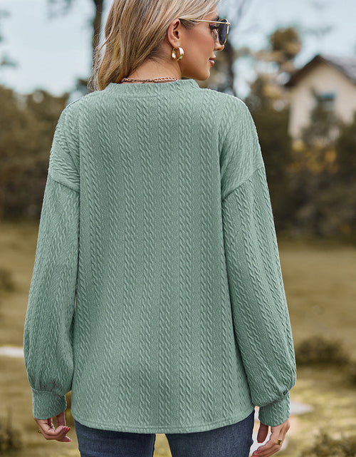 Load image into Gallery viewer, Textured V-Neck Dropped Shoulder T-Shirt
