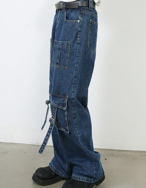 Load image into Gallery viewer, Men's Mid Rise Jeans with Cargo Pockets
