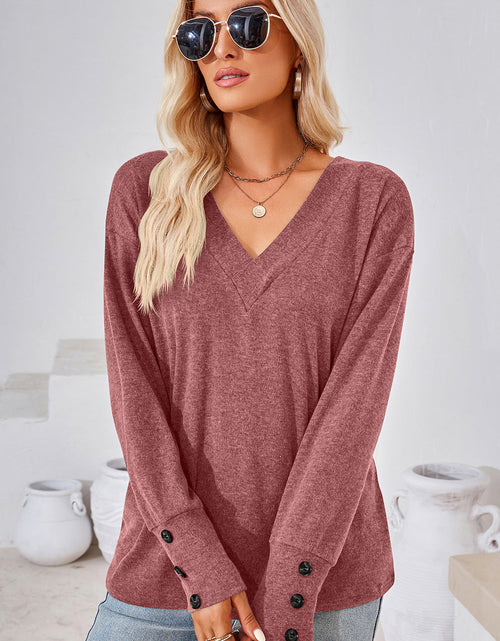 Load image into Gallery viewer, V-Neck Dropped Shoulder T-Shirt

