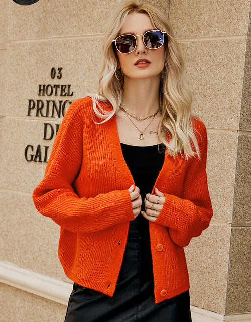 Load image into Gallery viewer, Dropped Shoulder Button Up Cardigan
