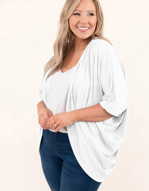 Load image into Gallery viewer, Plus Size Ribbed Cocoon Cover Up
