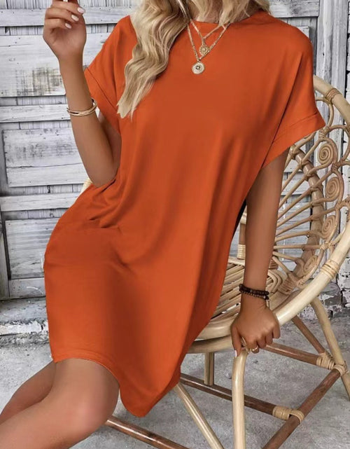 Load image into Gallery viewer, Short Sleeve Mini Tee Dress with Pockets
