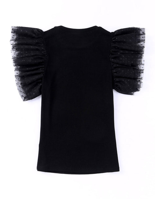 Load image into Gallery viewer, Polka Dot Flutter Sleeve Top
