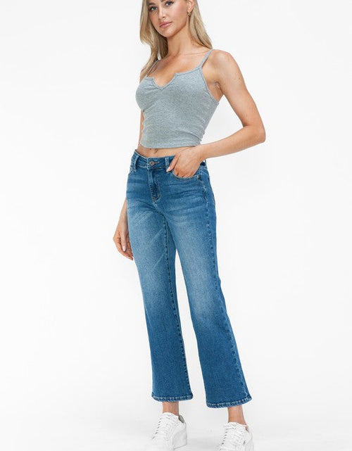 Load image into Gallery viewer, bytos Full Size Cat's Whiskers Mid Rise Ankle Jeans
