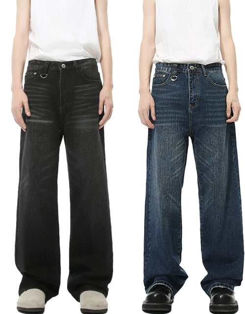 Load image into Gallery viewer, Wide Straight Jeans with Pockets
