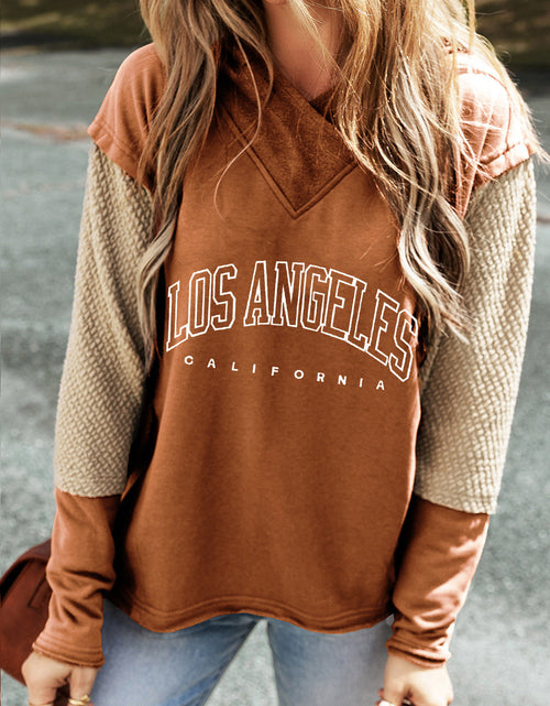 Load image into Gallery viewer, Letter Graphic Long Sleeve Hoodie
