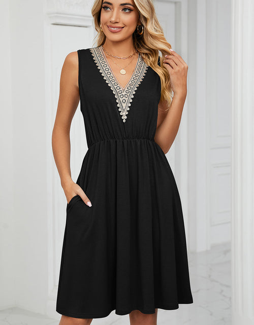 Load image into Gallery viewer, Pocketed V-Neck Wide Strap Dress

