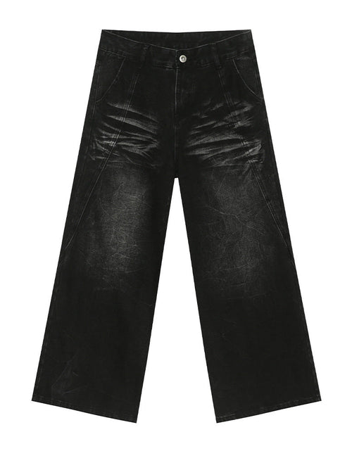 Load image into Gallery viewer, Washed Cat Whiskered Wide Leg Jeans

