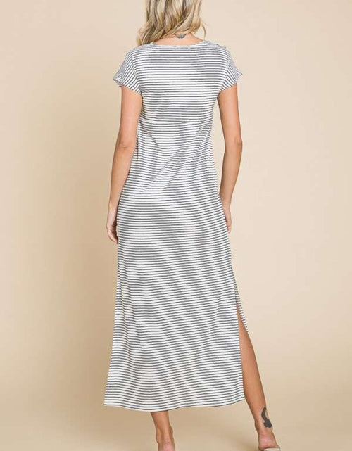 Load image into Gallery viewer, Culture Code Full Size Striped Twisted Detail Dress
