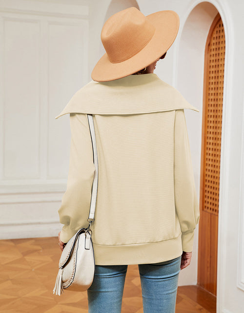 Load image into Gallery viewer, Half-Zip Collared Sweatshirt
