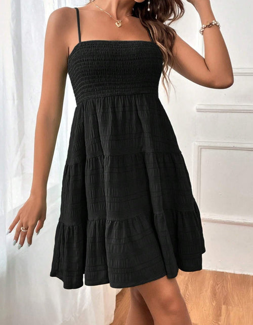 Load image into Gallery viewer, Tiered Smocked Square Neck Cami Dress
