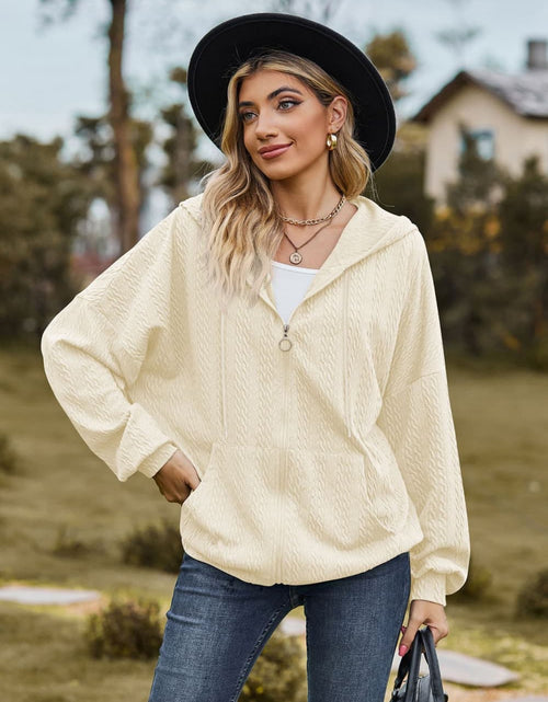 Load image into Gallery viewer, Cable-Knit Long Sleeve Hooded Jacket
