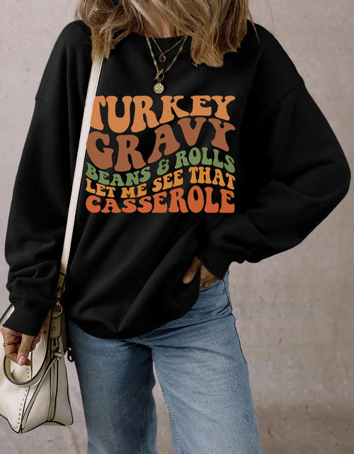 Load image into Gallery viewer, Letter Graphic Round Neck Long Sleeve Sweatshirt
