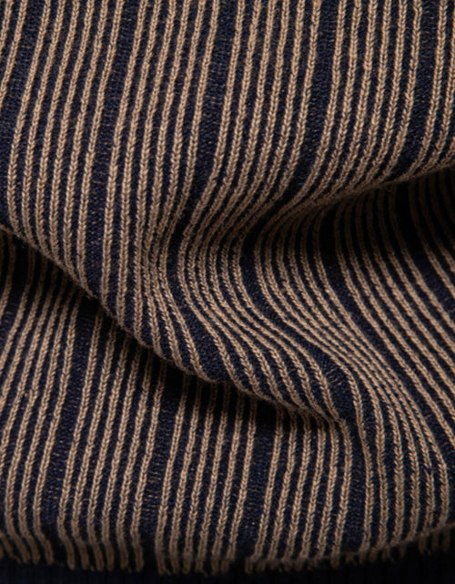 Load image into Gallery viewer, Men's Mock Neck Contrast Striped Sweater
