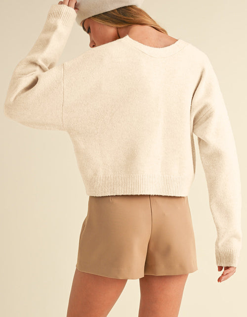 Load image into Gallery viewer, Bowknot Front V Neck Long Sleeve Cardigan
