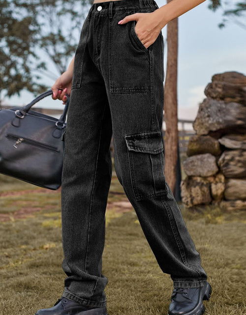 Load image into Gallery viewer, High Waist Cargo Jeans
