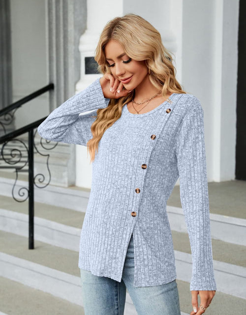 Load image into Gallery viewer, Buttoned Long Sleeve Slit Top
