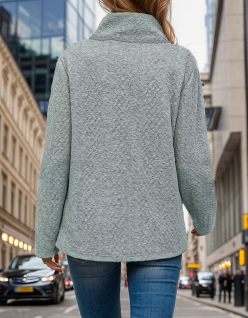 Load image into Gallery viewer, Pocketed Turtleneck Long Sleeve Sweatshirt
