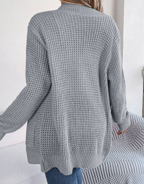 Load image into Gallery viewer, Open Front Long Sleeve Cardigan with Pockets
