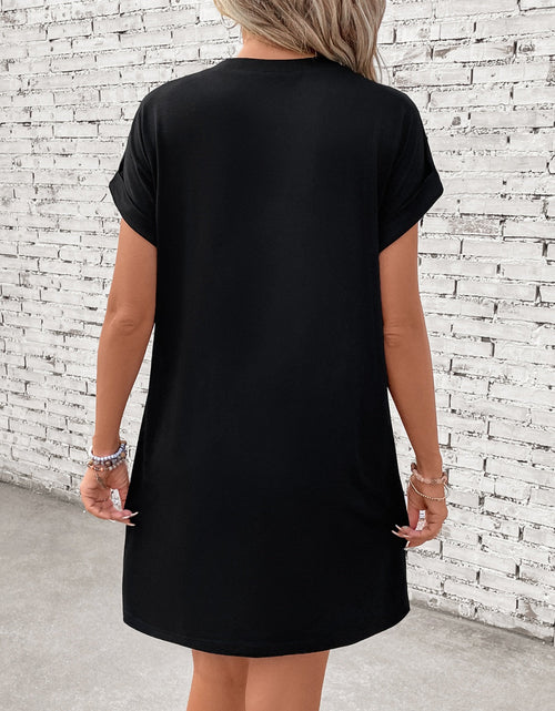Load image into Gallery viewer, Letter Graphic Short Sleeve Mini Tee Dress
