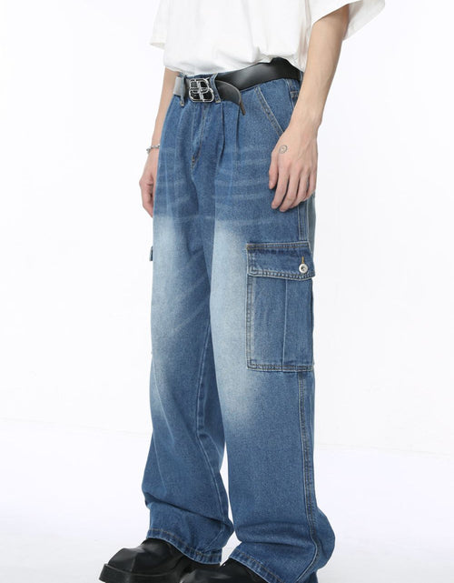 Load image into Gallery viewer, Baggy Jeans with Cargo Pockets
