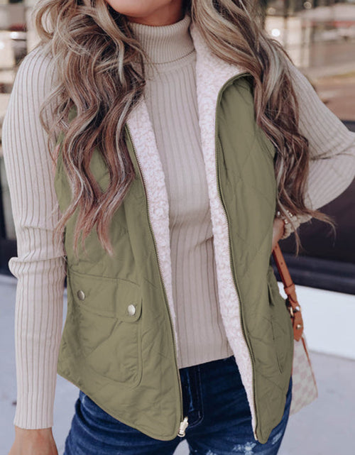 Load image into Gallery viewer, Fuzzy Zip Up Vest Coat with Pockets
