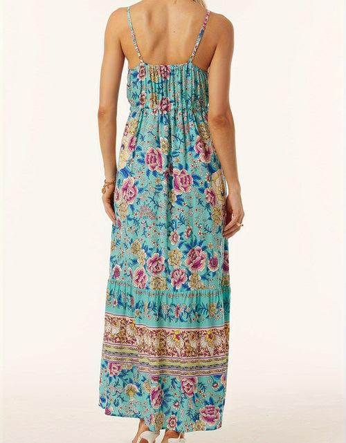 Load image into Gallery viewer, Printed Scoop Neck Midi Cami Dress
