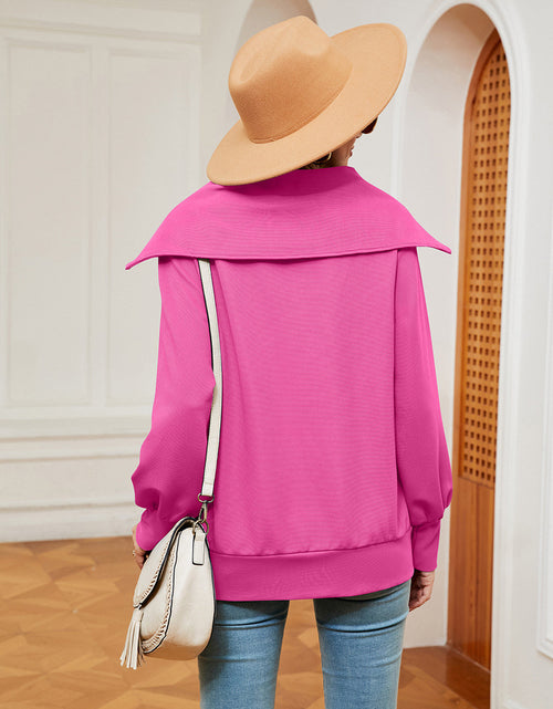 Load image into Gallery viewer, Half-Zip Collared Sweatshirt
