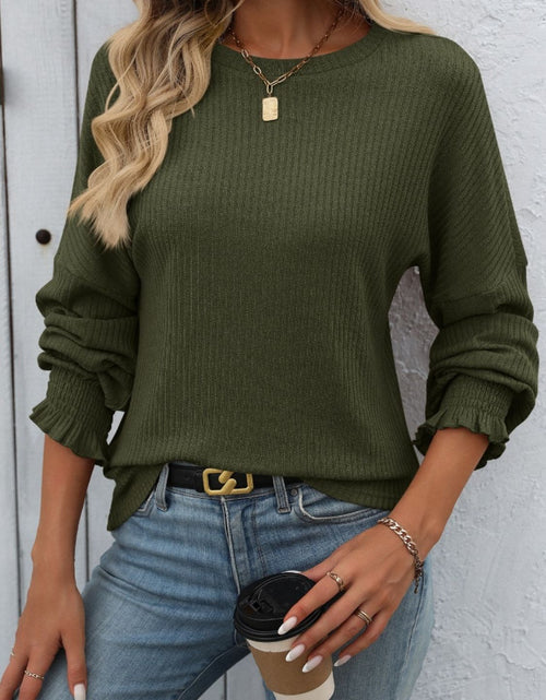 Load image into Gallery viewer, Mandy Ribbed Round Neck Long Sleeve T-Shirt
