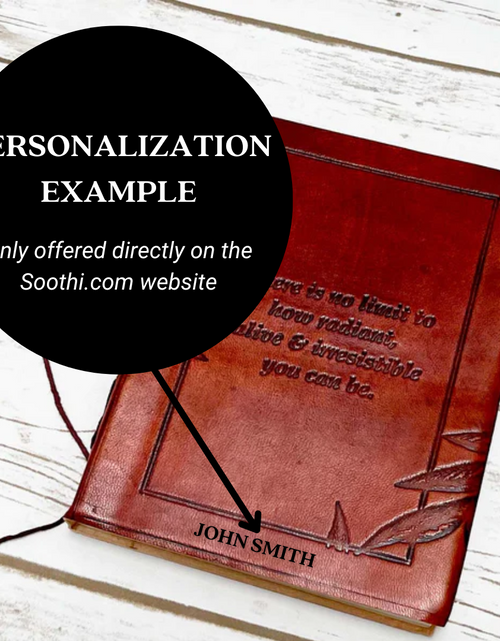 Load image into Gallery viewer, No Limit Quote Leather Journal - 8x6 Size by Soothi
