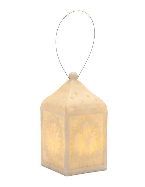 Load image into Gallery viewer, Holiday Deer Pendant Lantern 9"H
