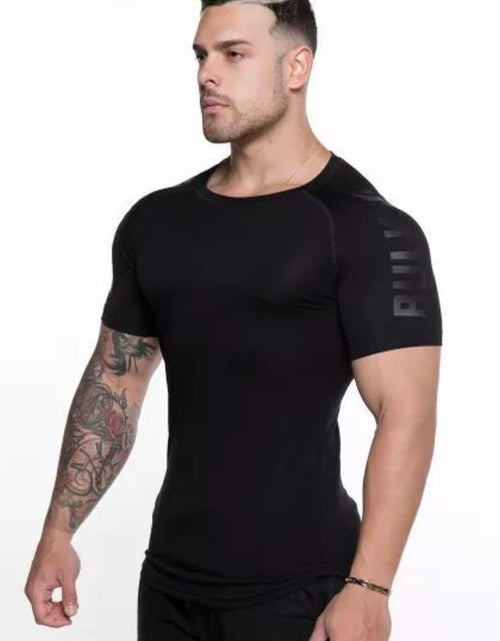 Load image into Gallery viewer, Men's Plus Size Letter Round Neck Short Sleeve T-Shirt
