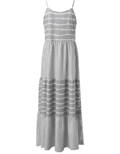 Load image into Gallery viewer, Tiered Striped Sleeveless Cami Dress
