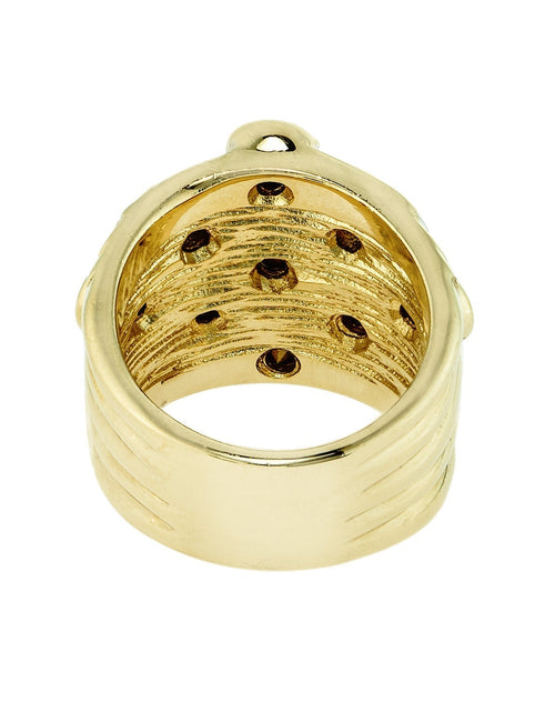 Load image into Gallery viewer, Vintage Pave Austrian Crystal Ring Womens Antique Ring 18k Yellow Gold Electroplated Made in USA by PVD Vintage Jewelry
