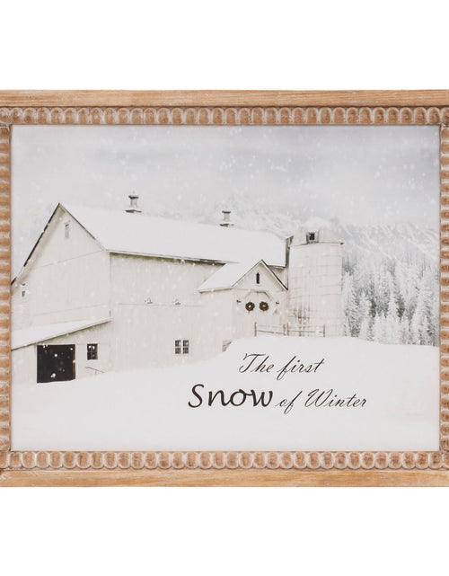 Load image into Gallery viewer, Framed First Snow Barn Print 18"L
