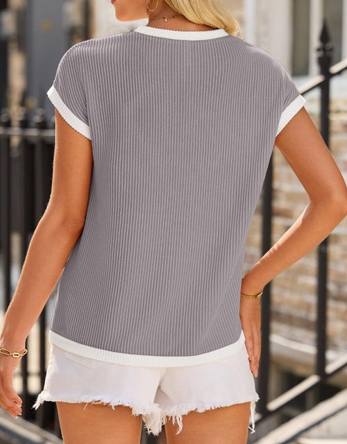 Load image into Gallery viewer, Contrast Trim Round Neck Short Sleeve T-Shirt
