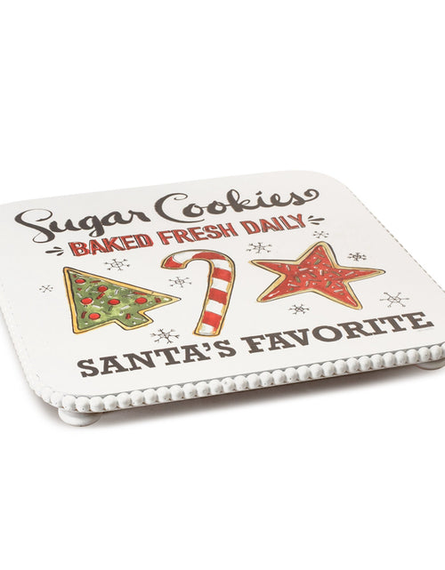 Load image into Gallery viewer, Santa's Favorite Cookie Plate Pedestal 14.25"D
