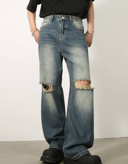 Load image into Gallery viewer, Men's Distressed Baggy Jeans
