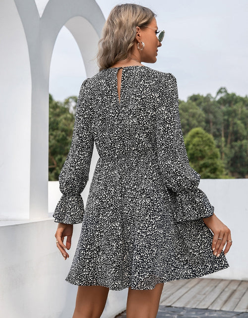 Load image into Gallery viewer, Ivy Lane Decorative Button V-Neck Flounce Sleeve Dress
