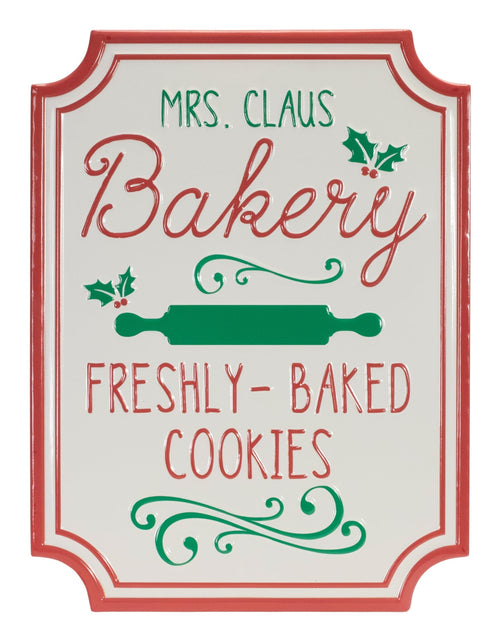 Load image into Gallery viewer, Metal Mrs. Claus Bakery Wall Sign 16"H
